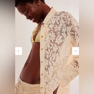 NWT Free People In Your Dreams Lace Buttondown